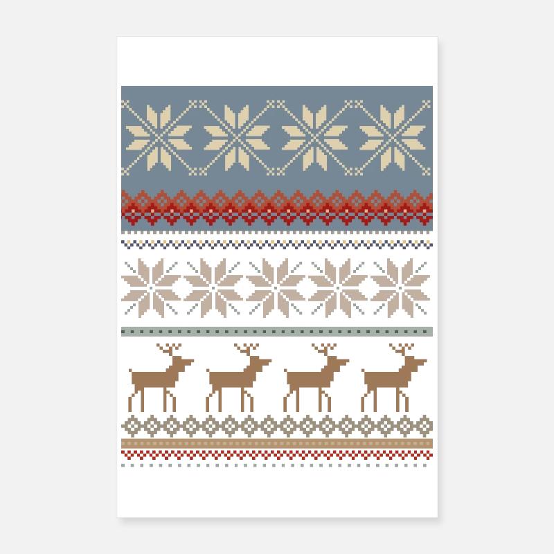 Frosty Christmas magic with reindeer Poster 16" x 24" (40x60 cm)