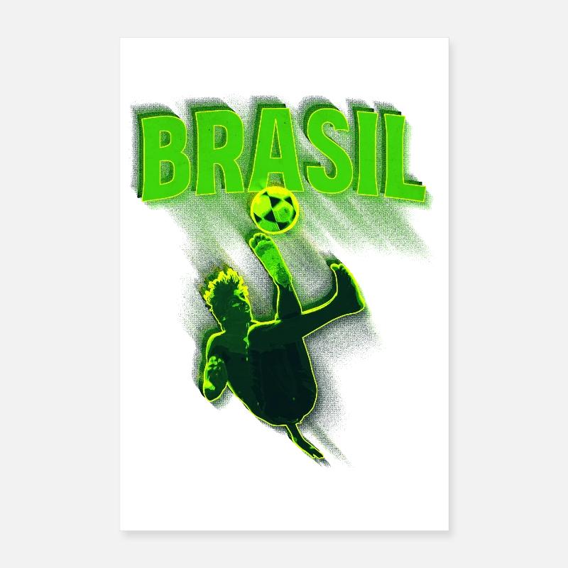 Coup de pied néon du Brésil Poster 40 x 60 cm