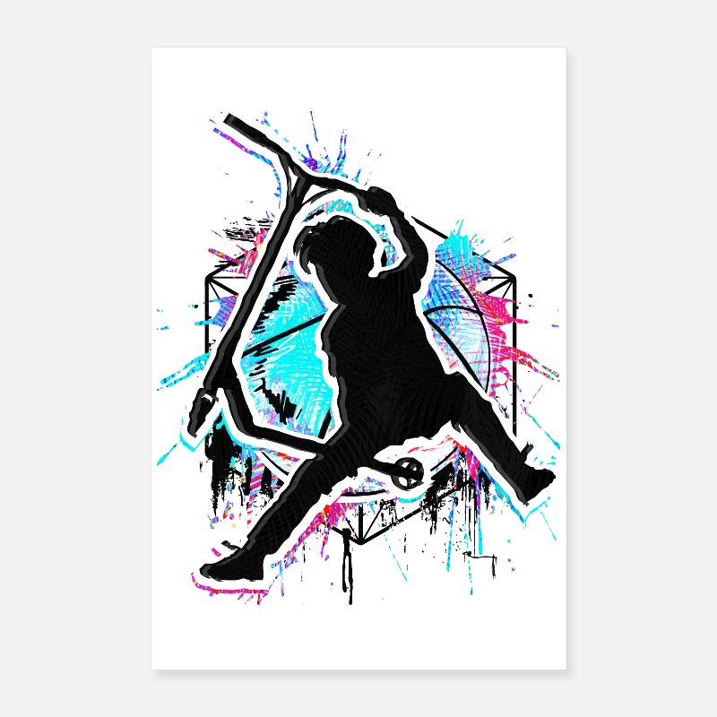 Stunt Scooter coloré - Scooter de cascade coloré Poster 40 x 60 cm
