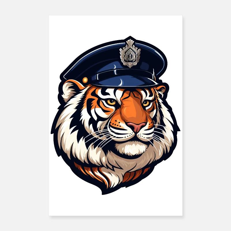 Tiger Polizist Poster 40x60 cm