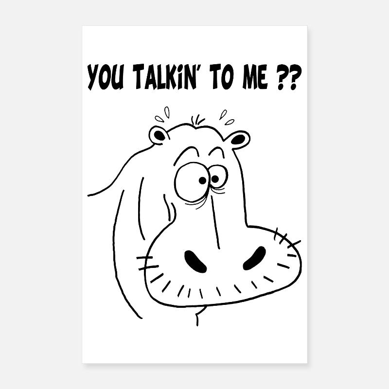 Schwarzes Nilpferd Poster 40x60 cm