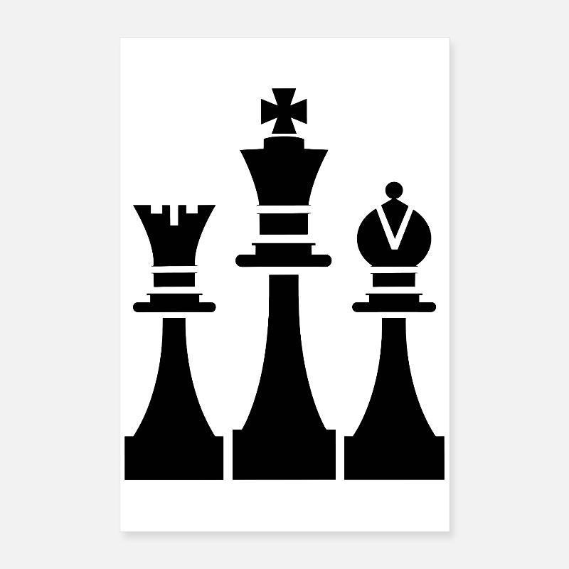 Graphiques de pièces d’échecs Poster 40 x 60 cm