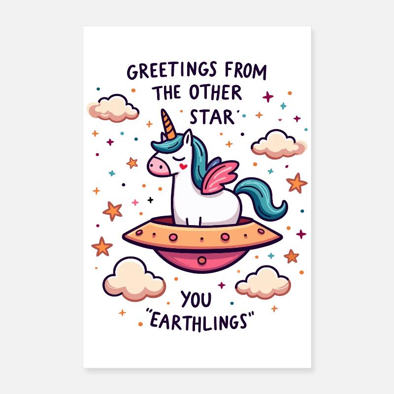 Licorne vue de l’espace Poster 40 x 60 cm