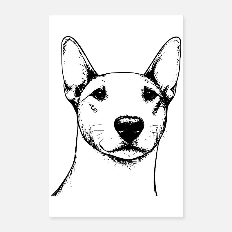 Bullterrier Umrisse Poster 40x60 cm