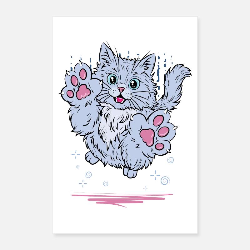 Cute Cat with Sparkling Paws Poster 16" x 24" (40x60 cm)