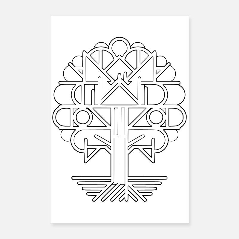 Arbre de vie géométrique | Conception de logo moderne Poster 40 x 60 cm