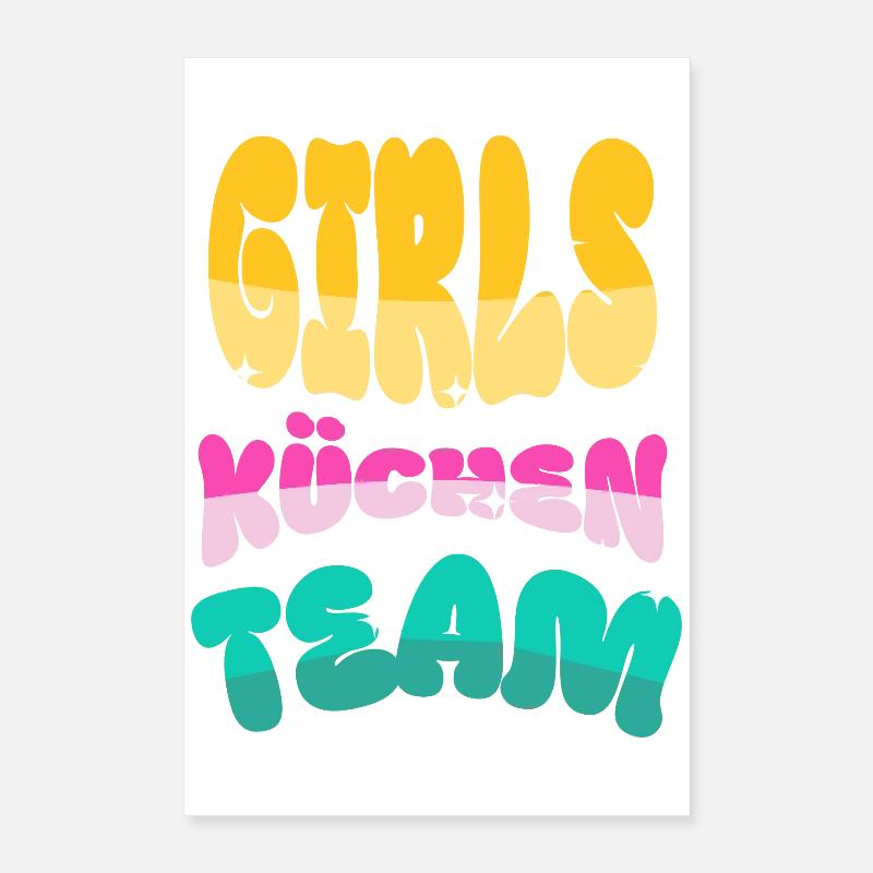 Women Kitchens Team Kitchen Work Poster 16" x 24" (40x60 cm)
