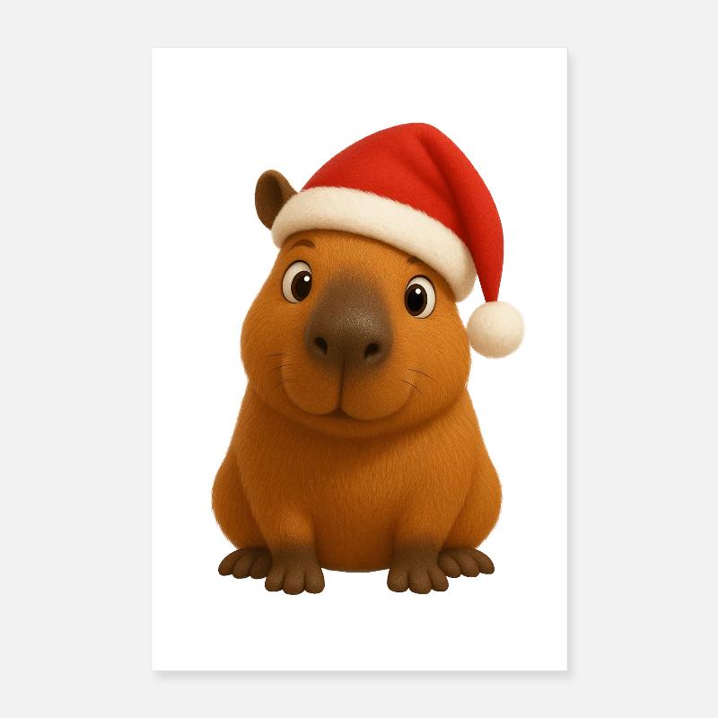 Noël de Capybara Poster 40 x 60 cm