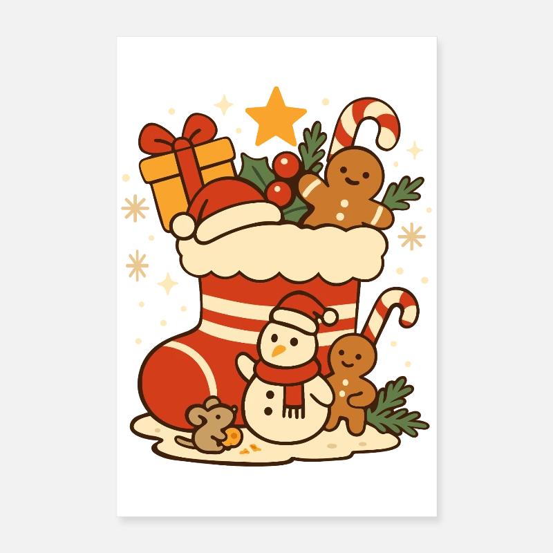 St. Nicholas Motif - Cute Boot with Figures Poster 16" x 24" (40x60 cm)