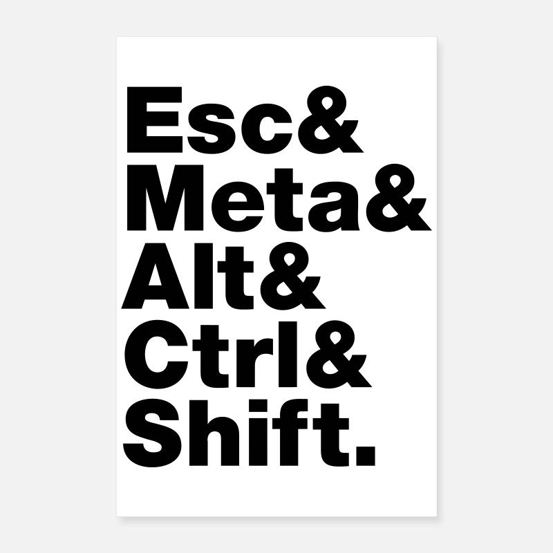 Esc & Meta & Alt & Ctrl & Shift Poster 40 x 60 cm