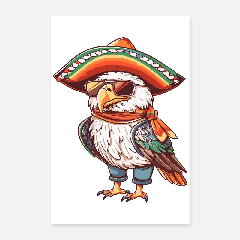 Sombrero drôle de la bande dessinée Eagle Poster 40 x 60 cm
