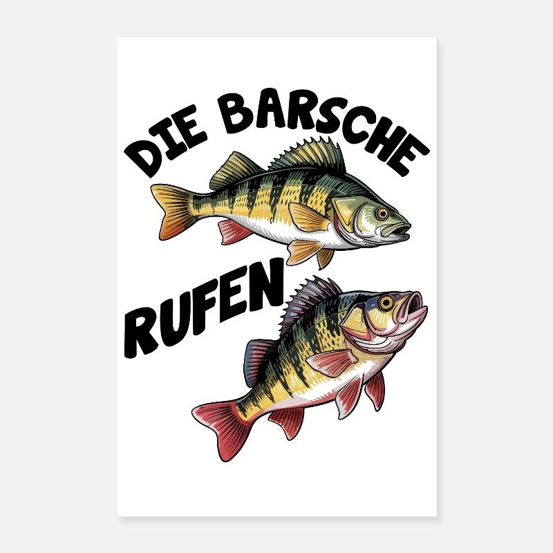 Barsch Angeln Poster 40x60 cm