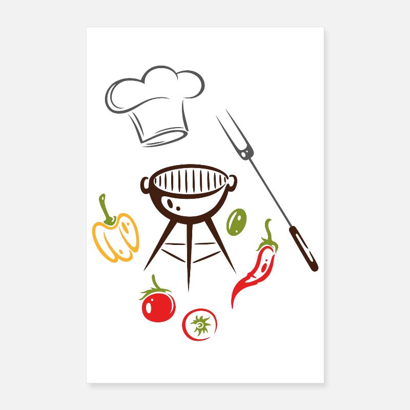 Grill Master Grill Grill Chef's Hat Poster 16" x 24" (40x60 cm)