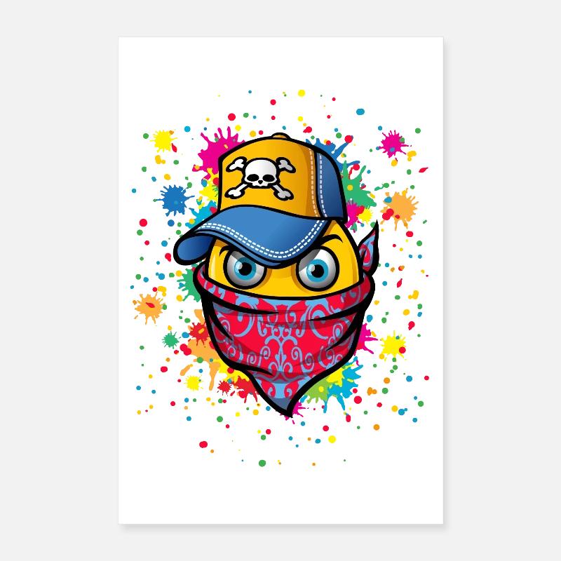 Maske und Graffitis Poster 40x60 cm