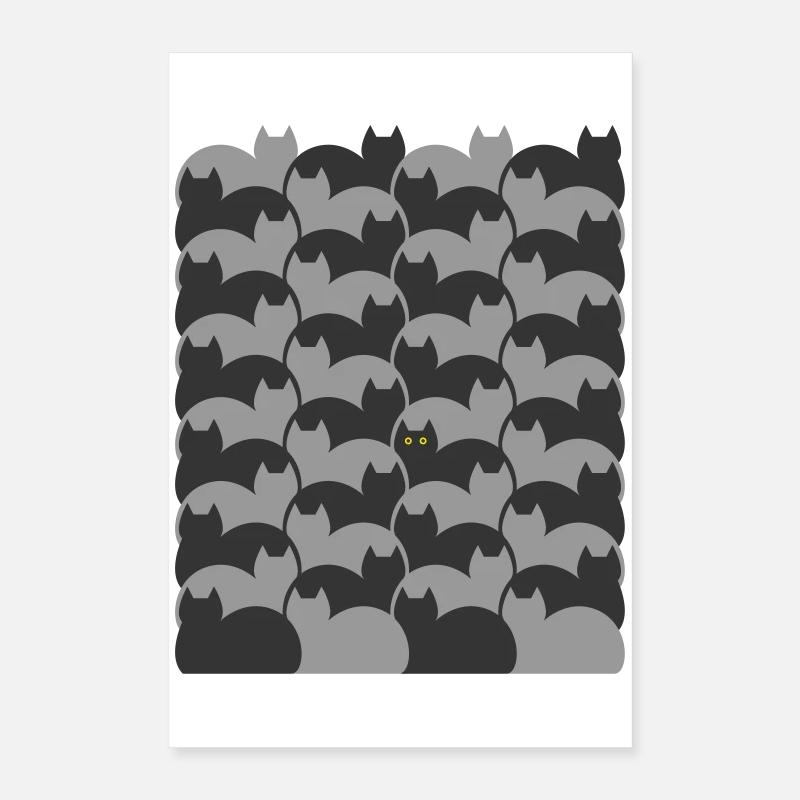 Texture Escher Style Cats Poster 40 x 60 cm