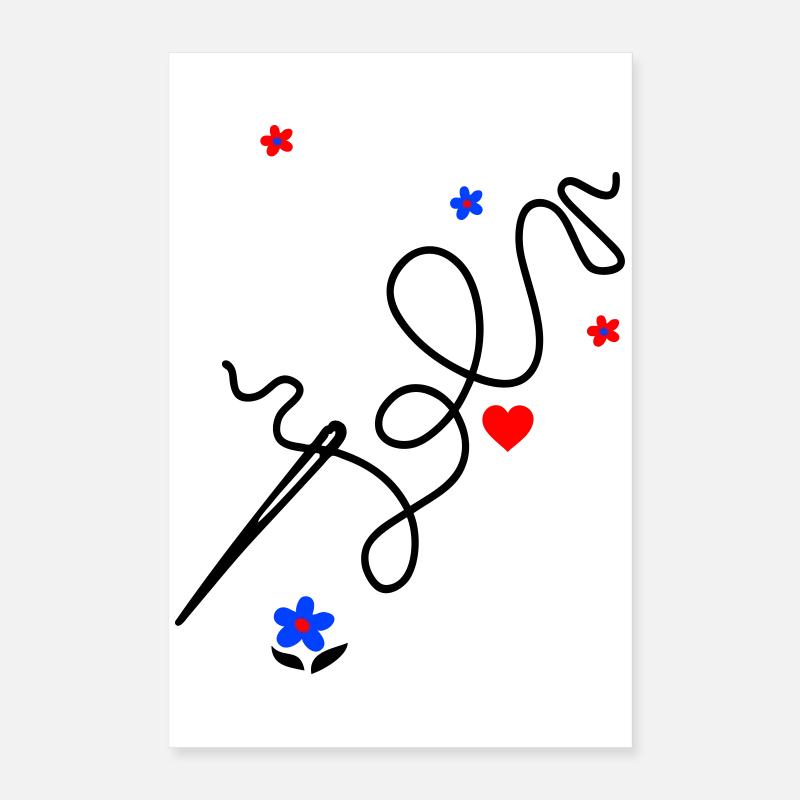 Handarbeit Nähen bringt Liebe und Freude Poster 40x60 cm