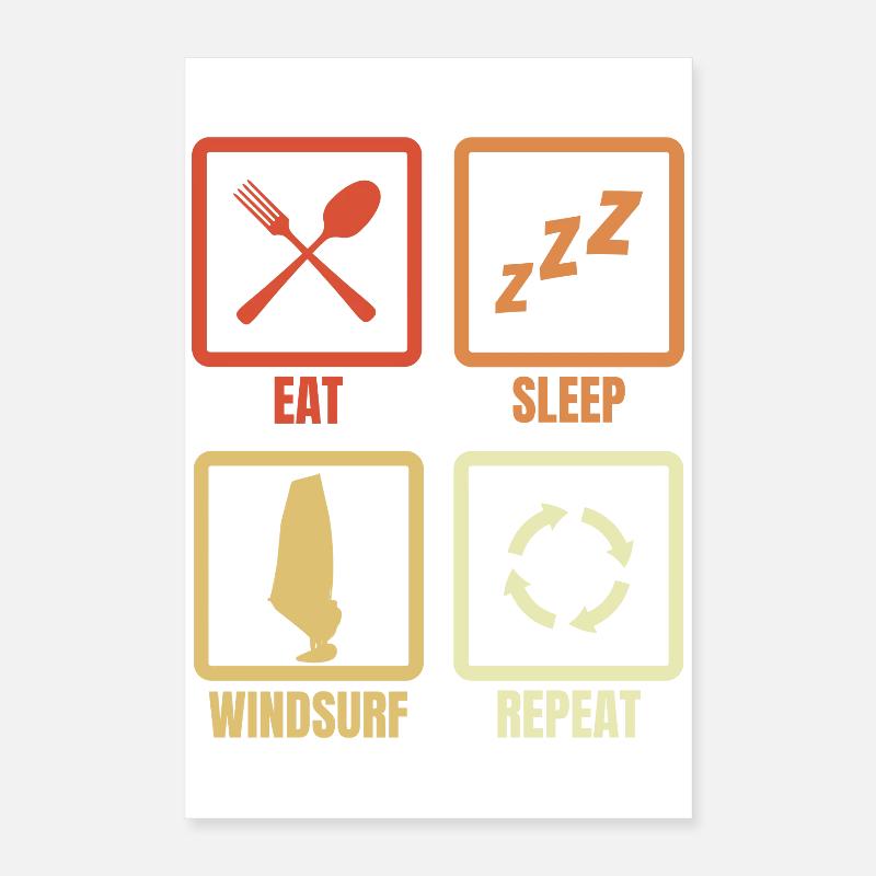 Windsurfing Schedule Poster 16" x 24" (40x60 cm)