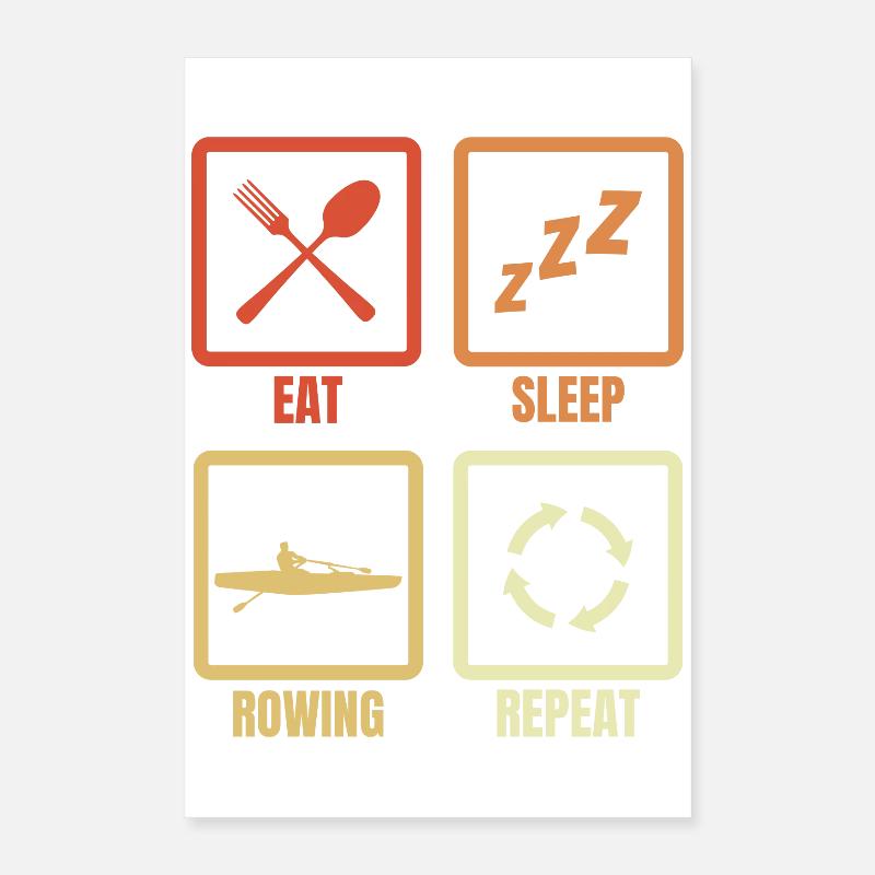 Manger Dormir Aviron Répéter Poster 40 x 60 cm