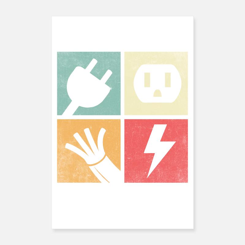 Steckverbinder & Pastellblitze Poster 40x60 cm