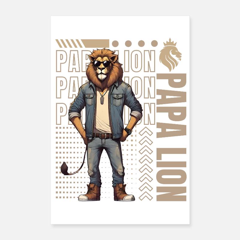 Papa Löwe Poster 40x60 cm