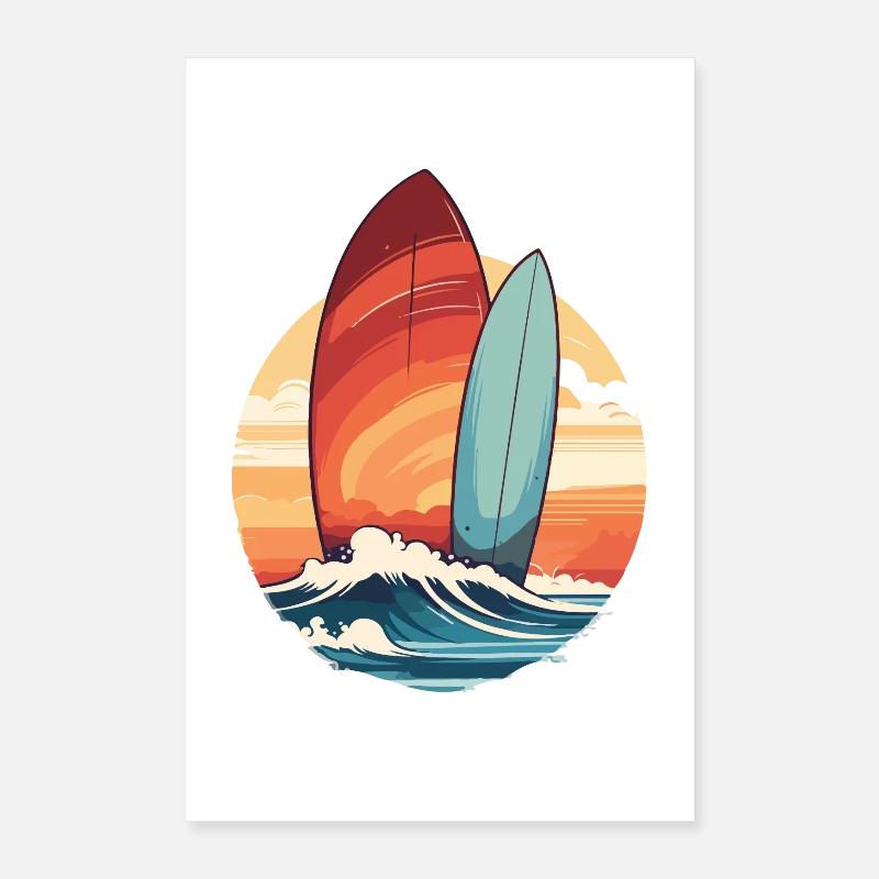 Surfbrett Poster 40x60 cm