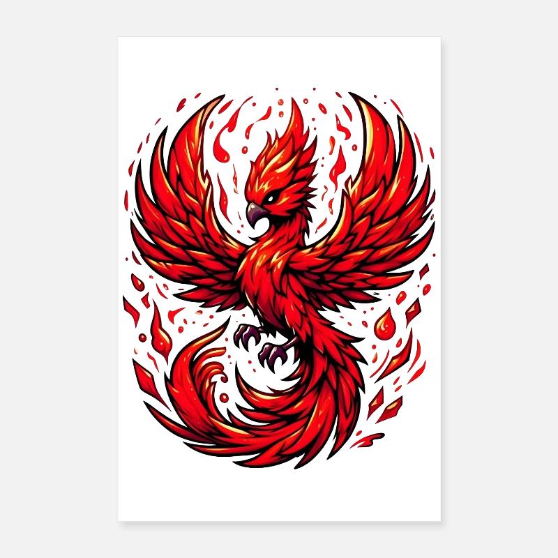 Roter Phönix Poster 40x60 cm