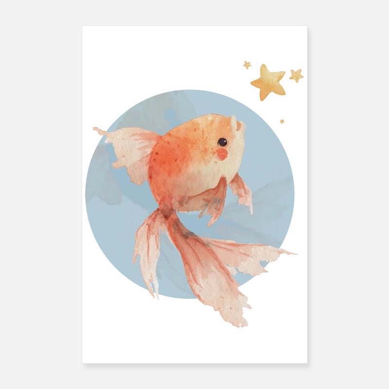 Poisson rouge avec une vision Poster 40 x 60 cm