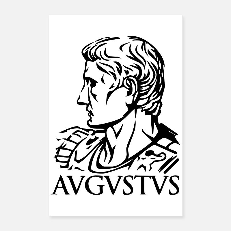 Augustus Römischer Kaiser "AVGVSTVS" Geschichte Tribut Poster 40x60 cm