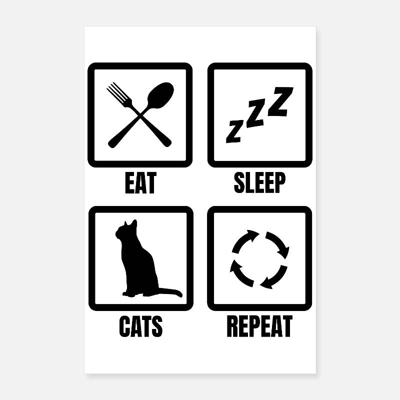 Horaire du propriétaire du chat Poster 40 x 60 cm