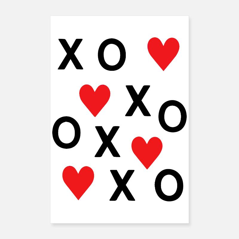 Adore de cœurs rouges mignons design minimaliste de la Saint-Valentin Poster 40 x 60 cm