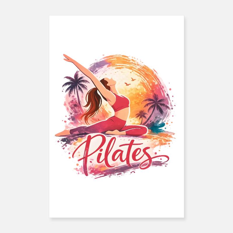 Pilates au coucher tropical Poster 40 x 60 cm
