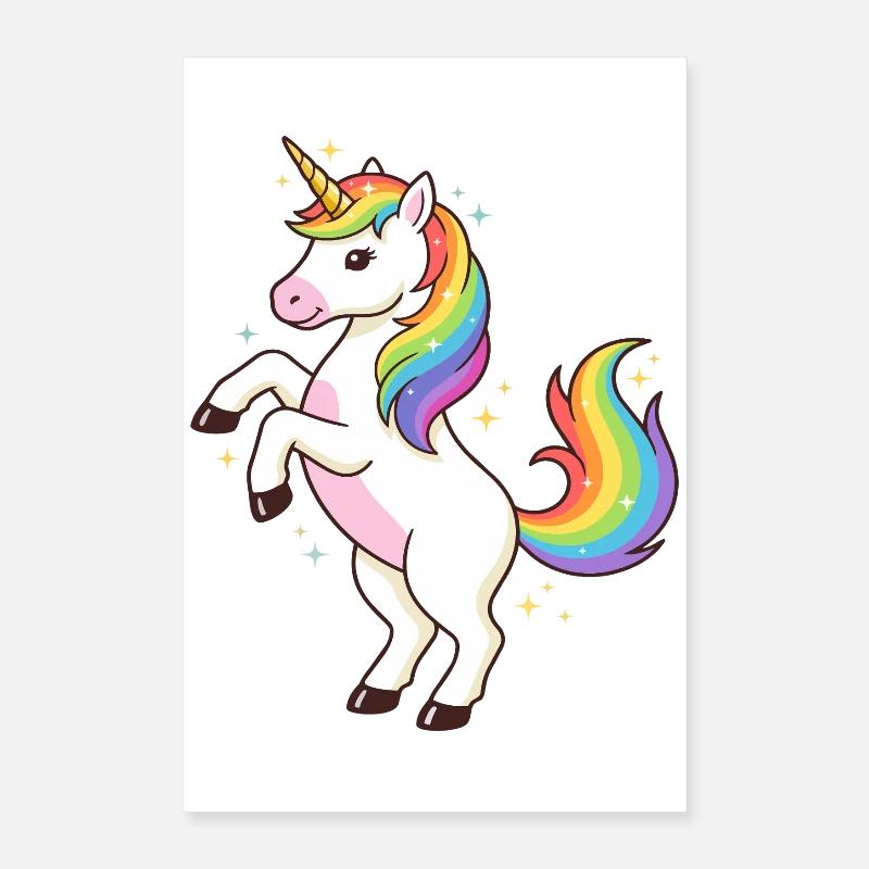 Regenbogen-Einhorn-Funkeln Poster 40x60 cm