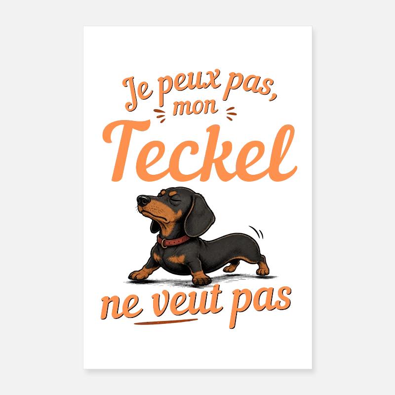 Teckel Nonchalant Humour Poster 40 x 60 cm