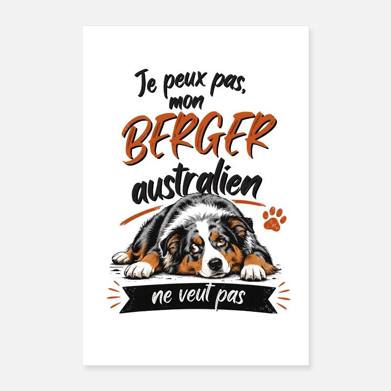 Berger Australien: je peux pas écouter Poster 40 x 60 cm