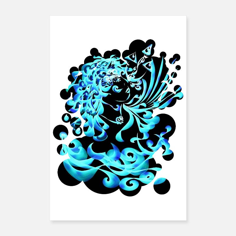 Aquarius Element Wasser cutout Poster 40x60 cm
