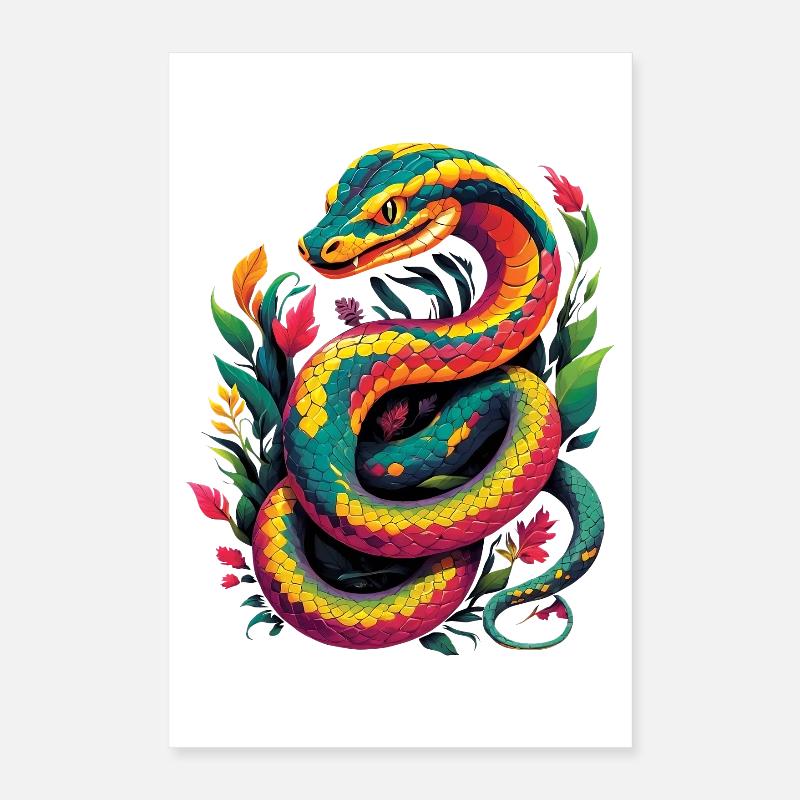 Multicolored Snake Poster 16" x 24" (40x60 cm)