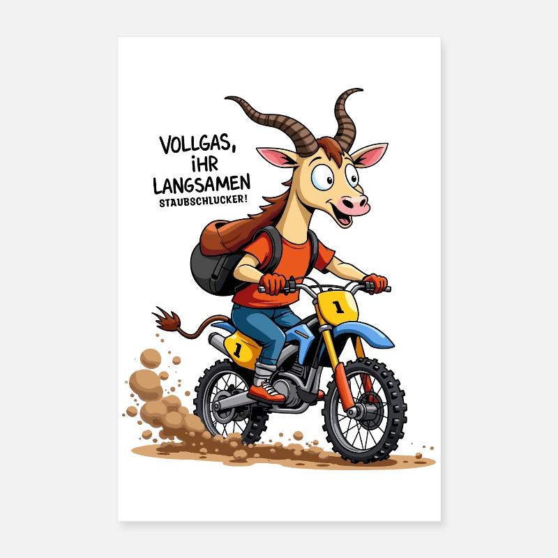 Taureau de motocross Poster 40 x 60 cm