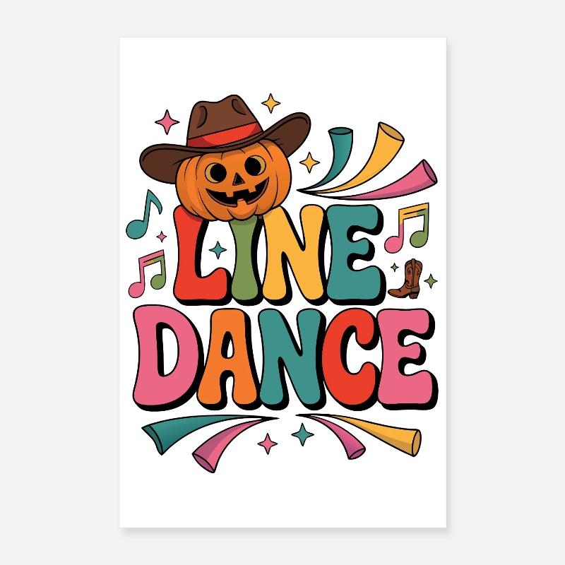 Pumpkin Line Dance Halloween Poster 16" x 24" (40x60 cm)