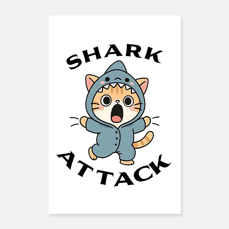 Shark Attack - Attaque de requin Poster 40 x 60 cm