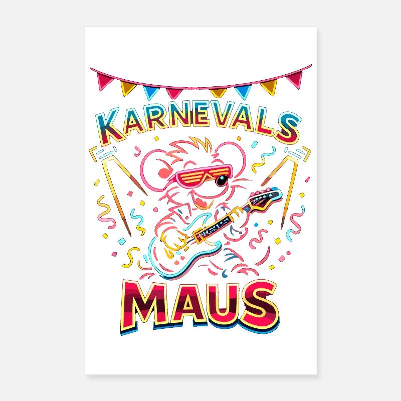 Orchestre de Rock de la Souris de Carnaval pour Cologne Alaaf Poster 40 x 60 cm
