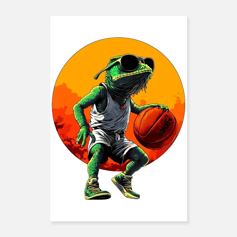 Basket-ball Caméléon / Hooper Poster 40 x 60 cm