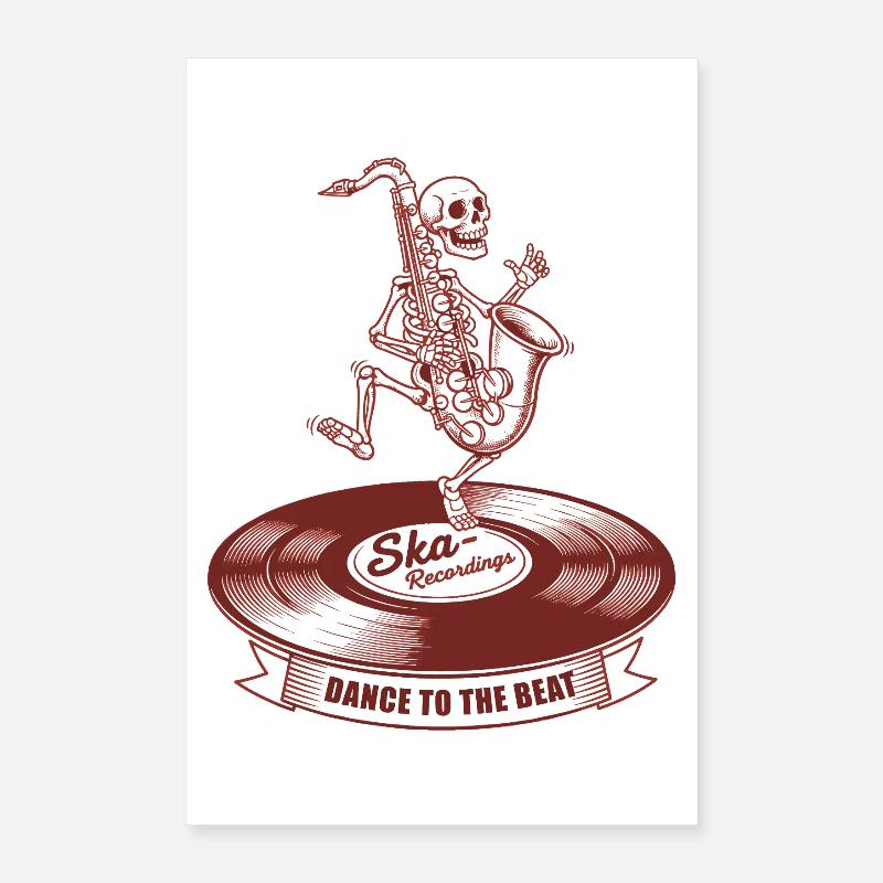 Ska Skeleton sur vinyle - Ska Recordings - Danse Poster 40 x 60 cm
