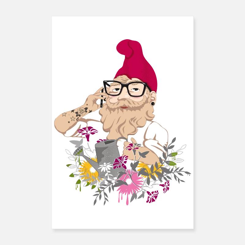 Un Hipster de jardin Poster 40 x 60 cm
