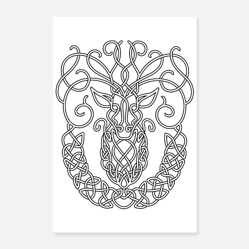 Celtic Stag Poster 16" x 24" (40x60 cm)