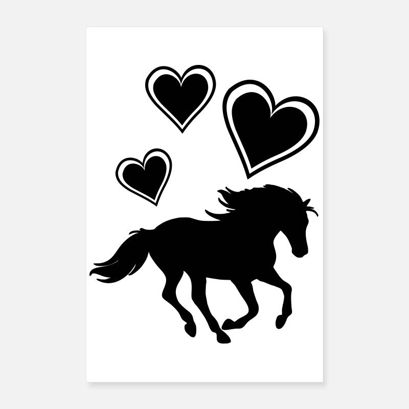 Pferd Herzen Poster 40x60 cm