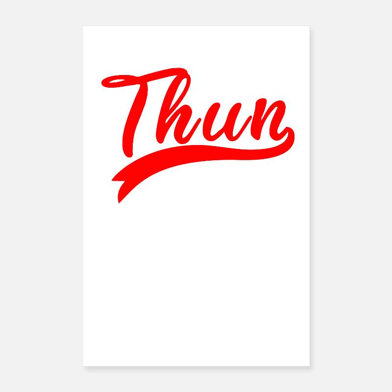 Logo rouge de l’écriture de Thoune Poster 40 x 60 cm