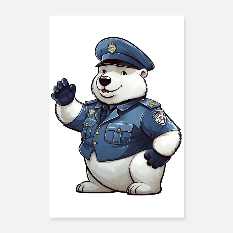Eisbären Polizei Poster 40x60 cm