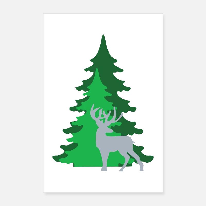 HIRSCH IM WALD Poster 40x60 cm