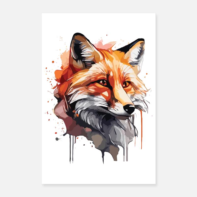 Renard mignon Poster 40 x 60 cm