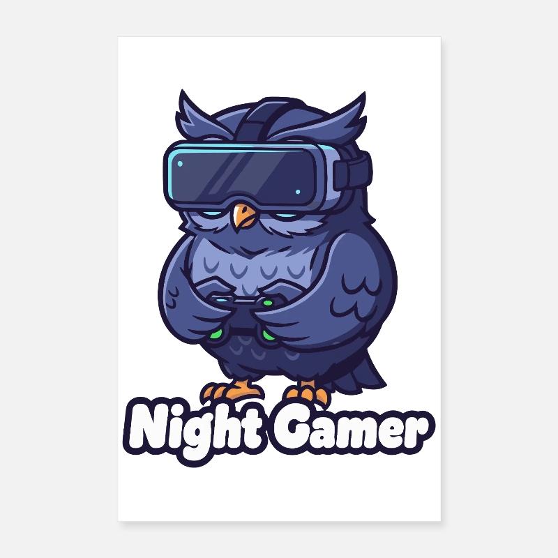 NachtGamer Eule VR Poster 40x60 cm